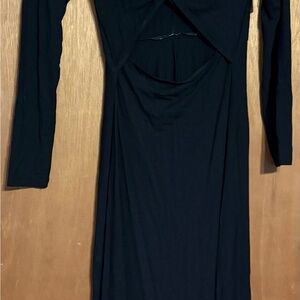 Old Navy Black Backless Long Sleeve Dress